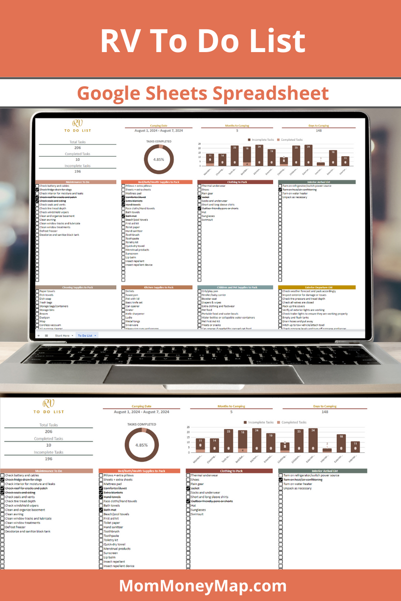 RV To Do List Google Sheets Spreadsheet – Mom Money Map