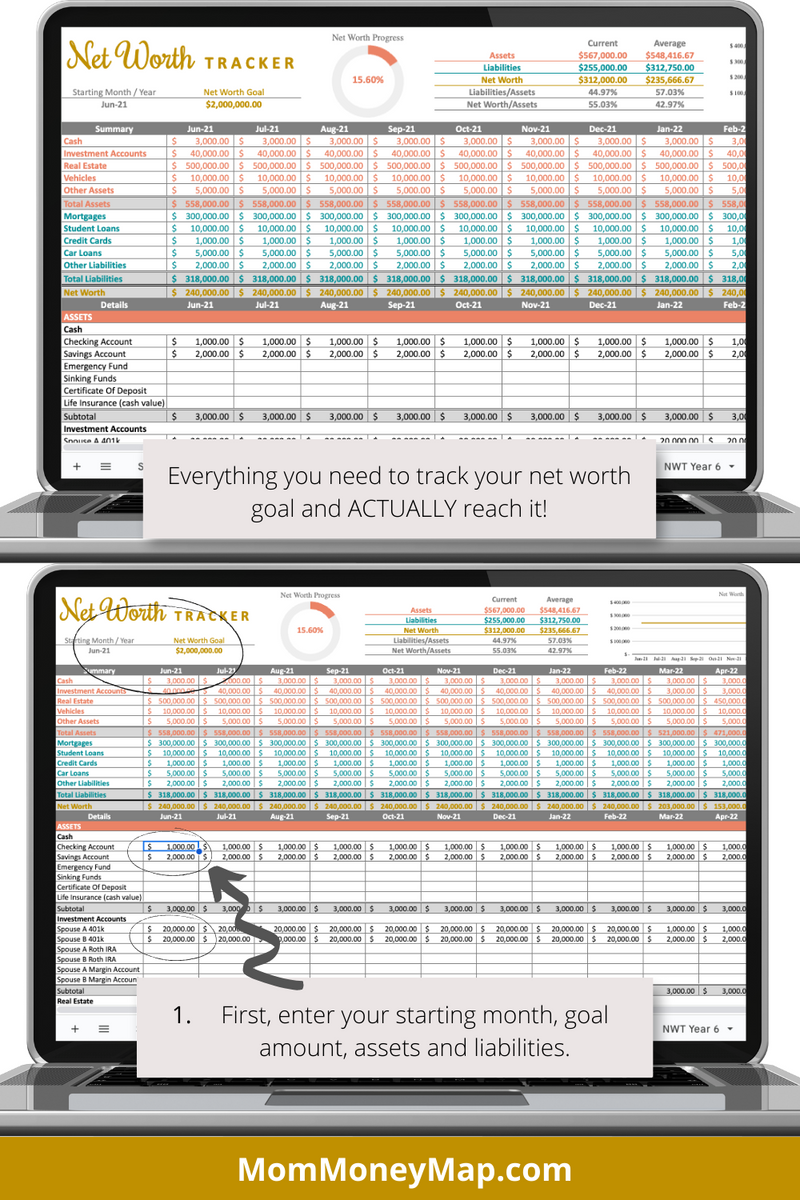 Free Net Worth Tracking Spreadsheet for Excel and Google Sheets