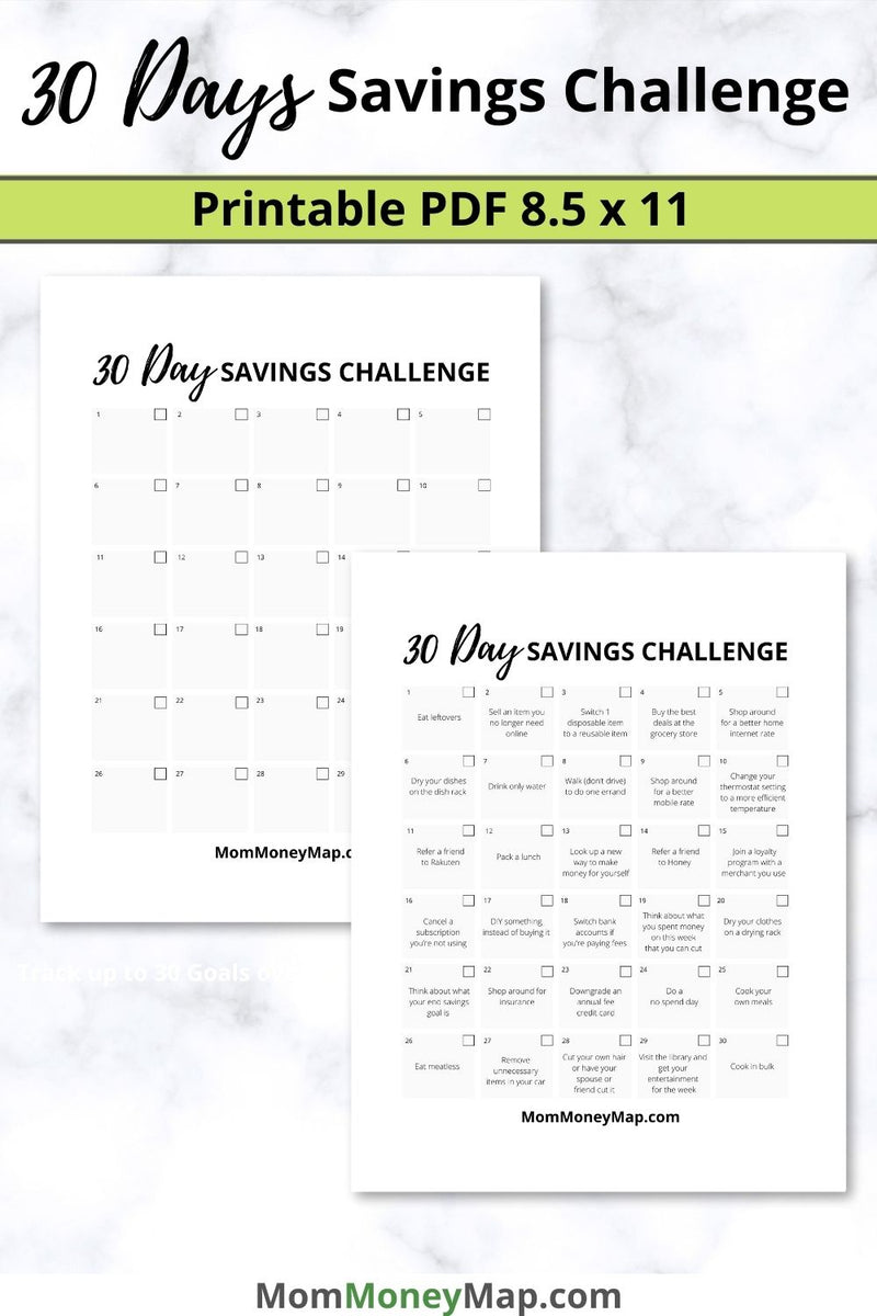Money Saving Challenge Printable 5 Dollar Savings Challenge