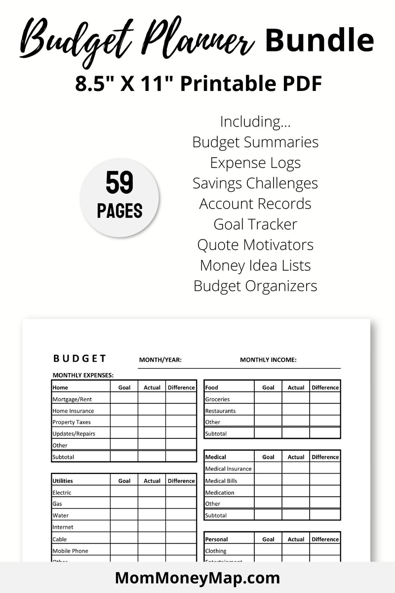 Budget Planner Printable PDF – Mom Money Map
