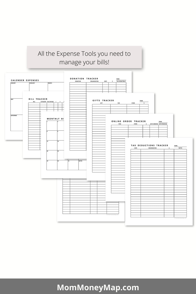 Expense Tracker Printable PDF – Mom Money Map