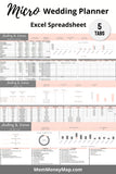 micro wedding planner spreadsheet