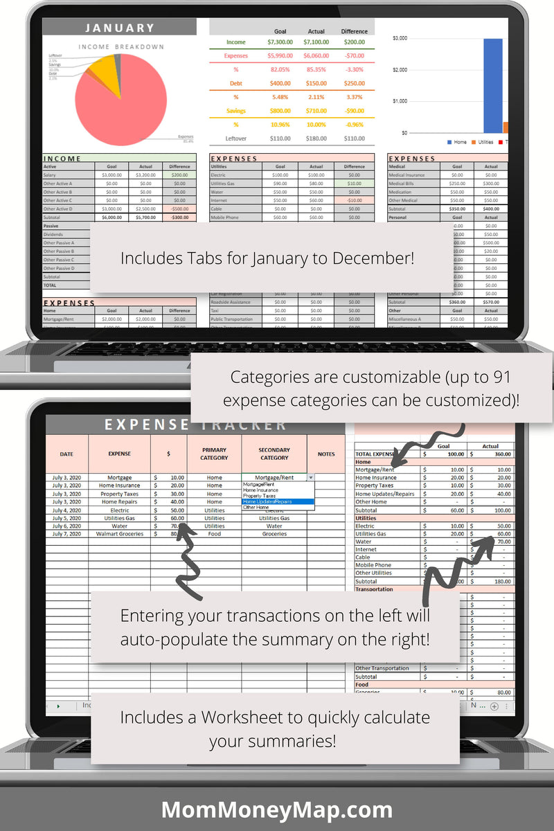 Paycheck to Paycheck Budget Google Sheets Spreadsheet – Mom Money Map
