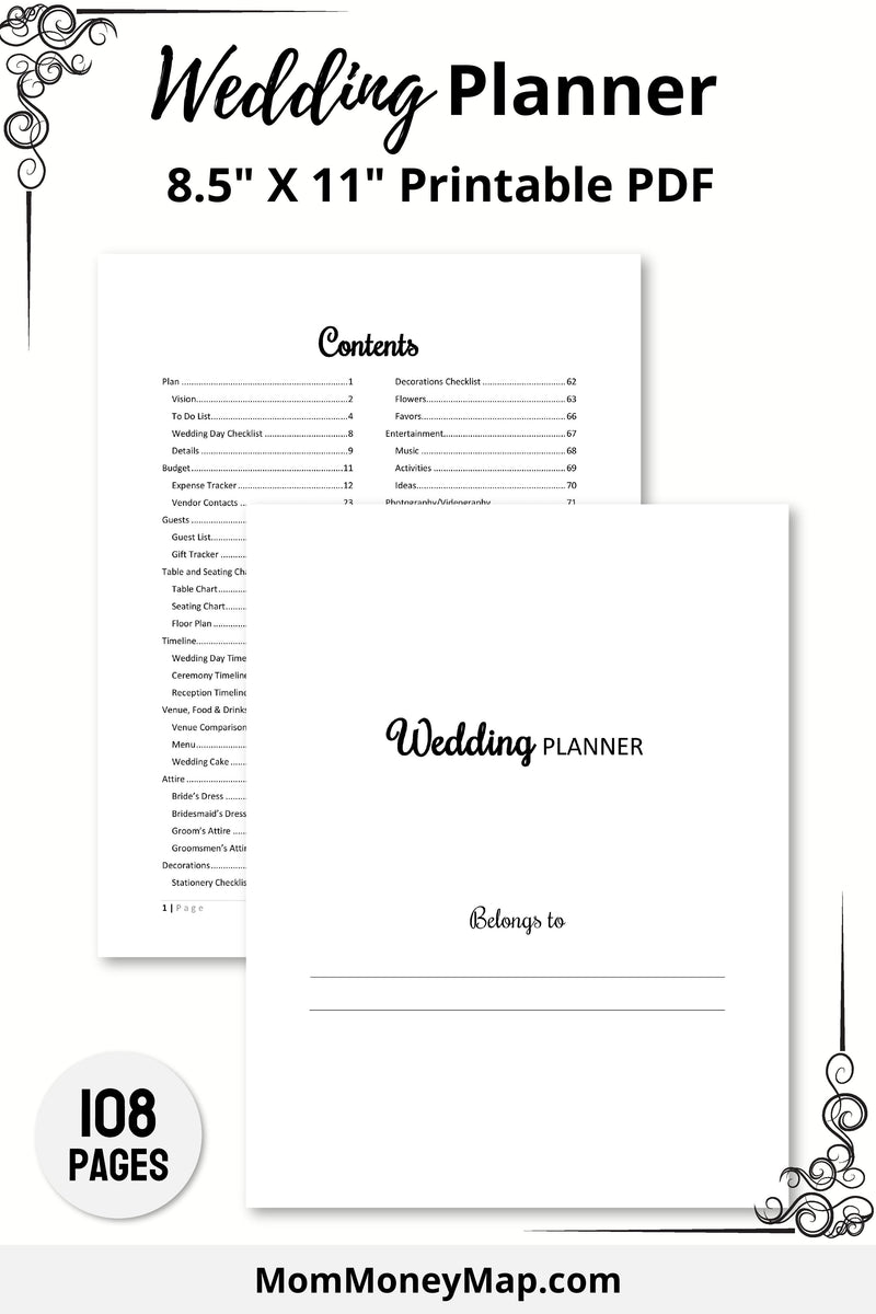 Wedding Planner Printable PDF – Mom Money Map