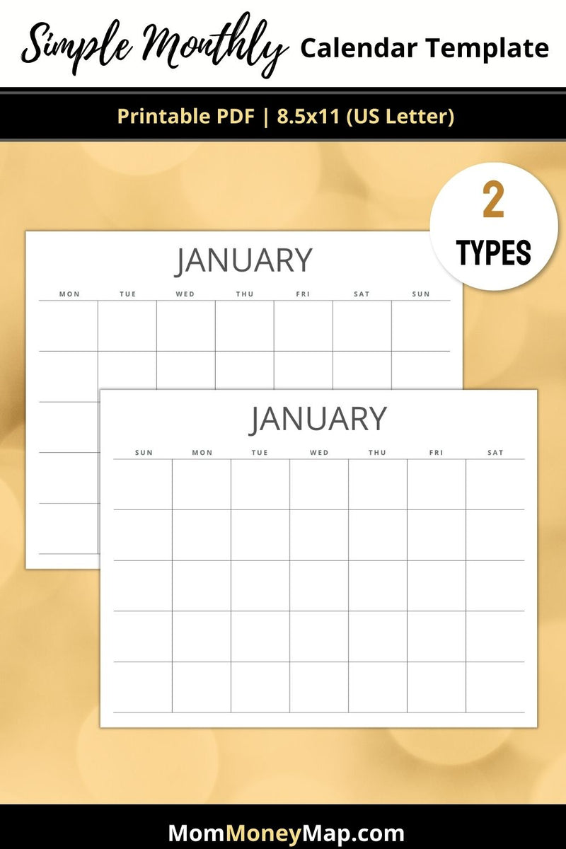 blank month calendar