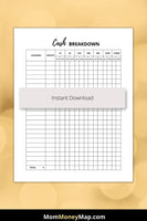 cash breakdown sheet printable