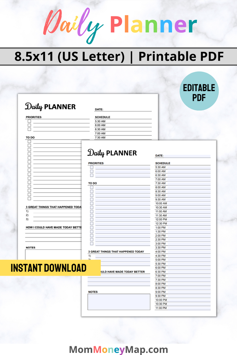 Daily Planner Form ≡ Fill Out Printable PDF Forms Online