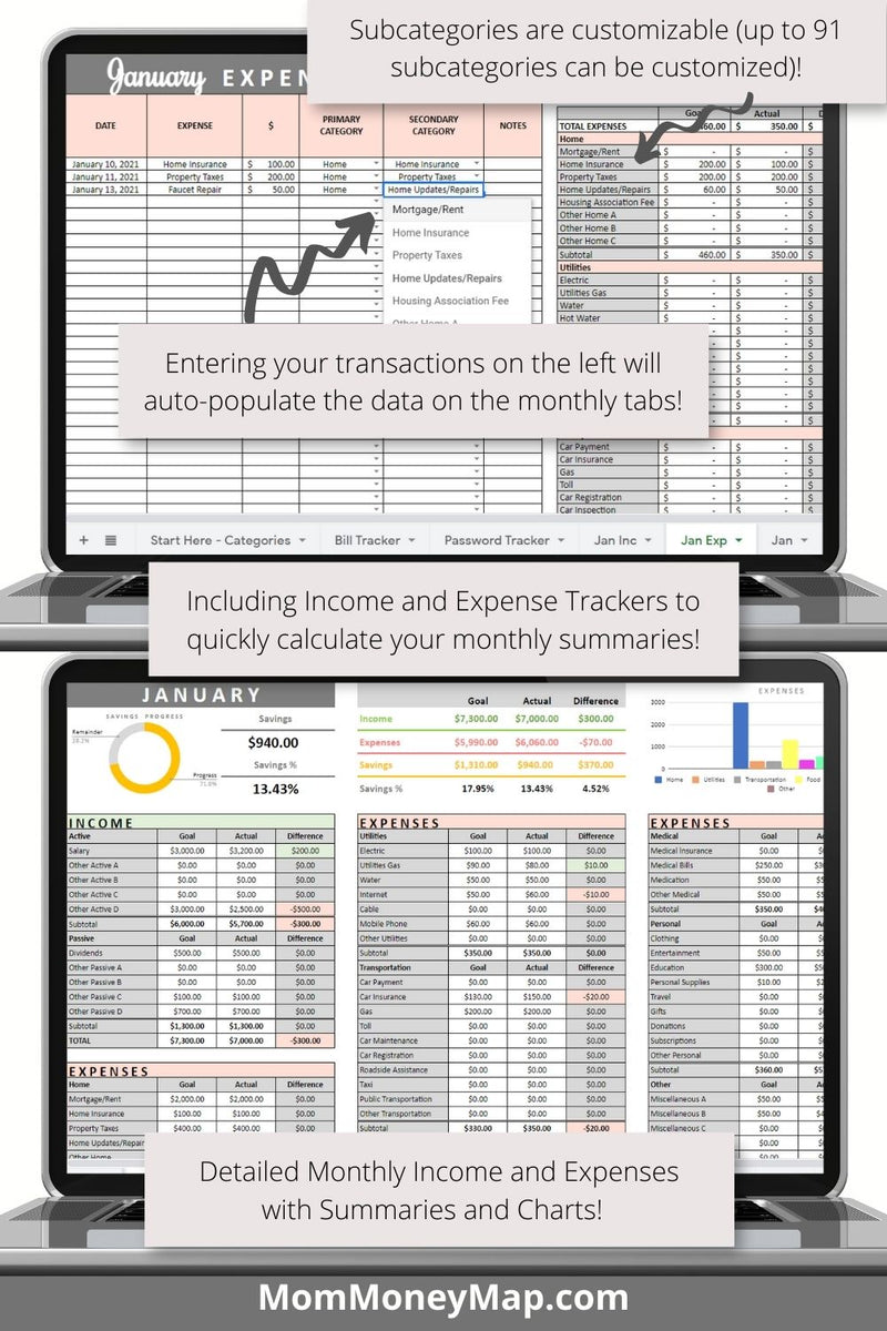 Budget Google Sheets Spreadsheet – Mom Money Map