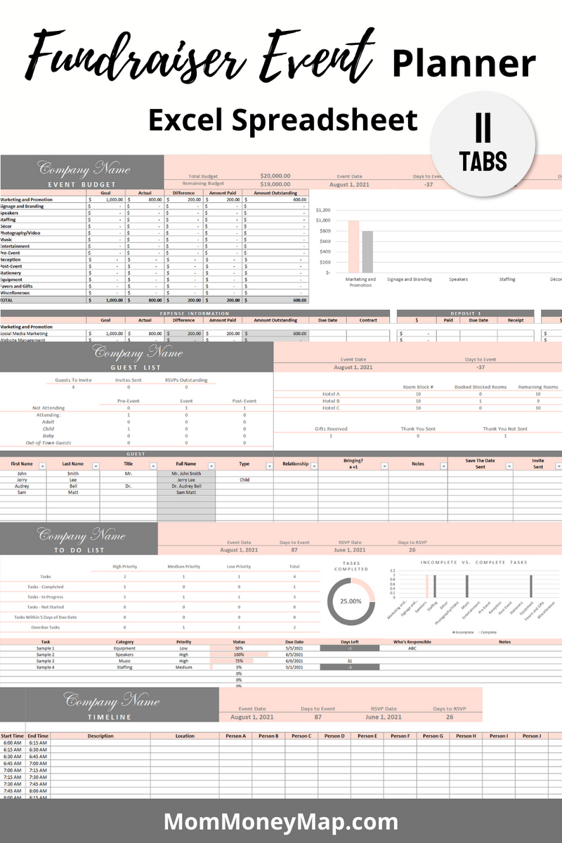 fundraising excel template