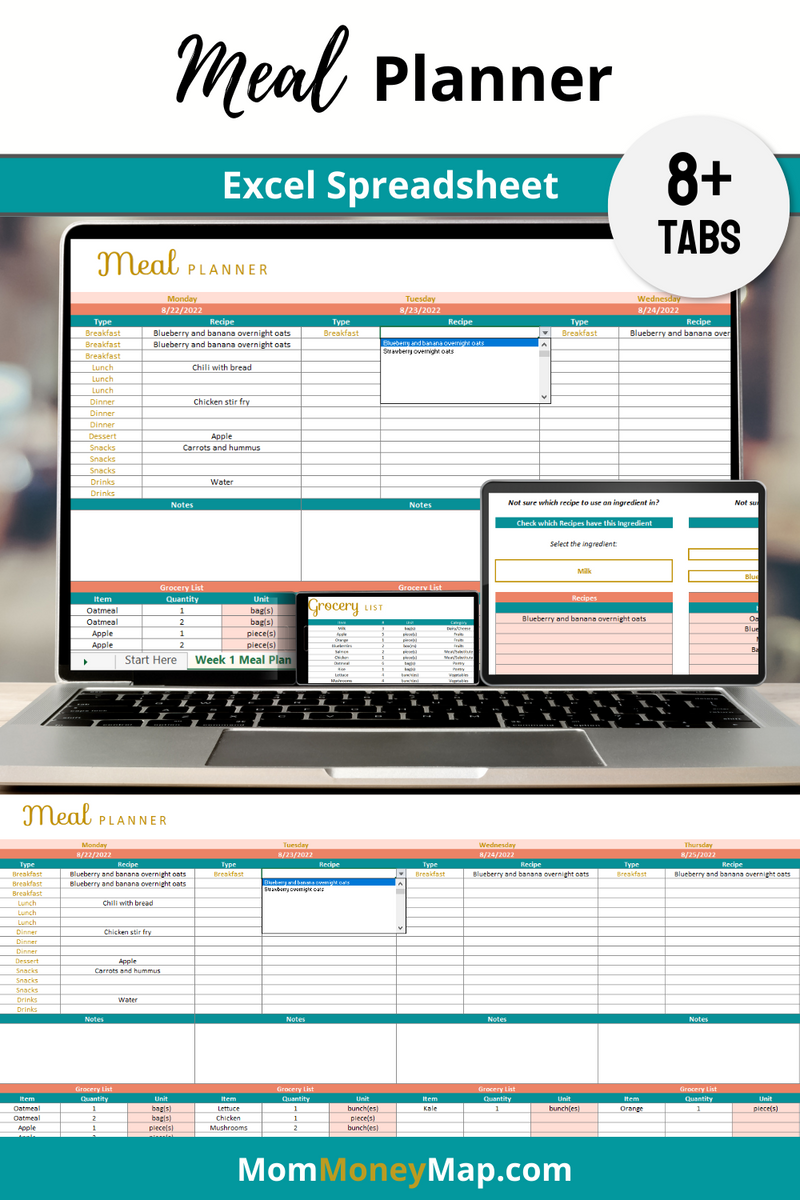 Menu Planner Template Excel