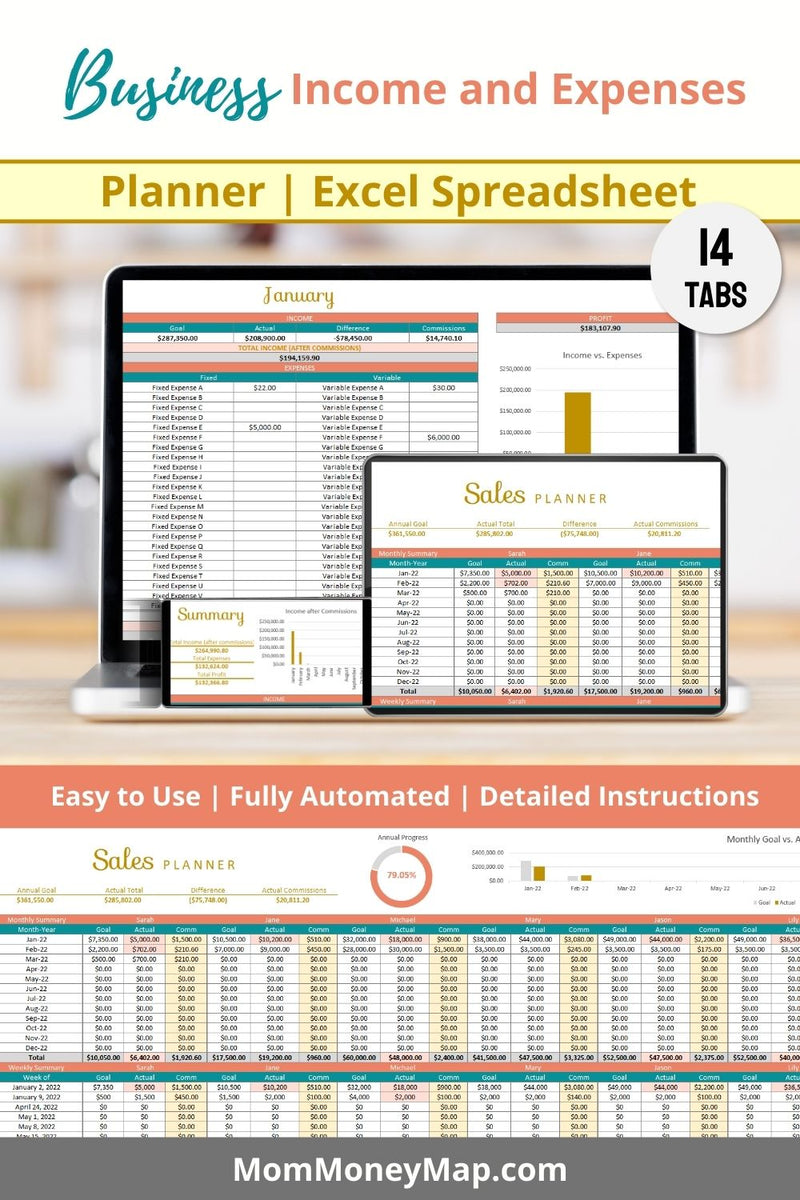 Business Income and Expenses Excel Spreadsheet – Mom Money Map Business Income and Expenses Excel Spreadsheet – Mom Money Map