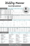 excel sheet for wedding planning