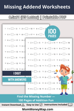 missing addend worksheets 1 digit addition printable