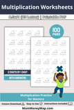 2 digit by 1 digit multiplication worksheets printable