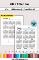 2025 calendar printable pdf