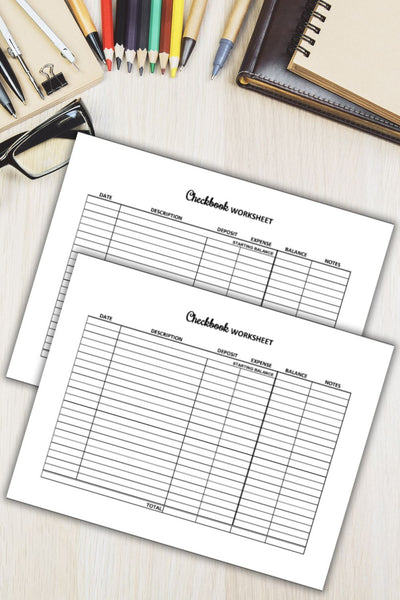 Cheque Book Worksheet.pdf Checkbook Worksheet Printable PDF for Budgeting & Expense Tracking ...