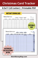 Card tracking printable