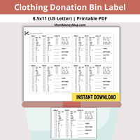 Donation bin label template