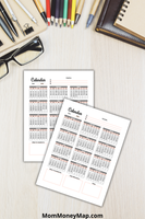 2026 calendar printable pdf portrait