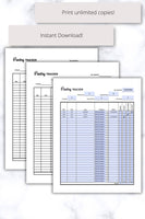 Food storage inventory sheet