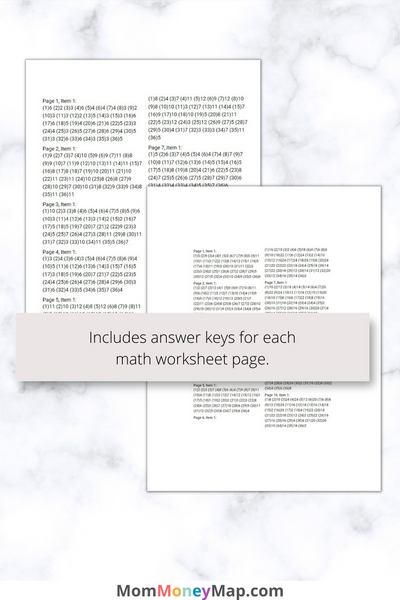 Math Worksheets Printable PDF - Addition, Subtraction, Multiplication ...