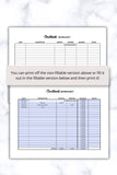 Account reconciliation sheet