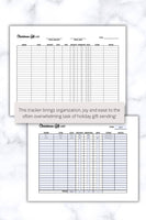 Printable gift tracker