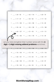 printable addition practice worksheets missing addend