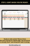 ADHD task organizer spreadsheet digital template
