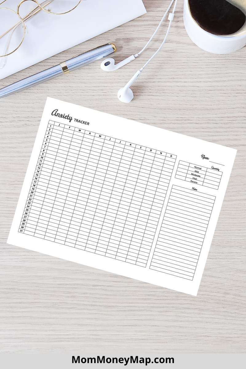 Anxiety Tracker Printable Pdf Mom Money Map Anxiety Tracker Printable Pdf Mom Money Map
