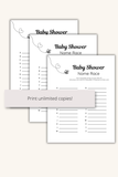 baby shower party game printable