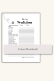 printable baby predictions game for guests