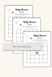 baby shower bingo printable game