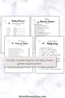 Baby shower guessing games printable
