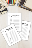 baby shower entertainment printable
