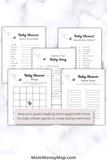 Fun baby shower games printable