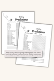 baby shower baby prediction game printable