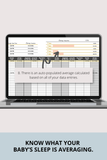 Google Sheets baby sleep log for newborns and infants
