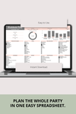 all in one bachelorette party organizer spreadsheet template
