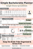 simple bachelorette party planner Google Sheets template
