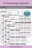 Coparenting Calendar Google Sheets for Divorced Parents