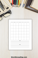 Printable monthly calendar