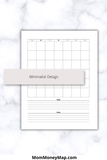 Monthly calendar PDF