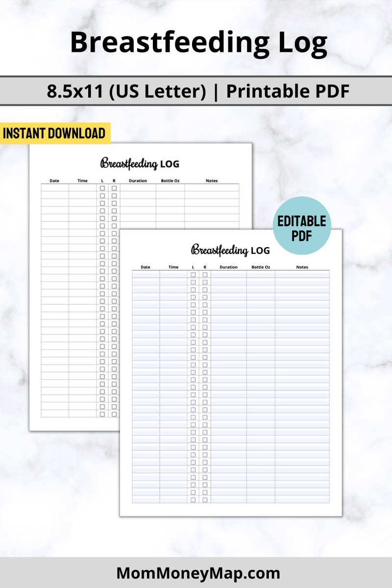 Breastfeeding Log Printable PDF For Tracking Nursing Sessions Mom breastfeeding-log-printable-pdf-for-tracking-nursing-sessions-mom