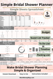 simple bridal shower planner Google Sheets spreadsheet download
