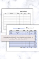 budget worksheet for kids pdf