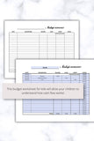 budget worksheet for kids pdf