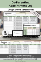co-parent appointment log with monthly and annual summaries