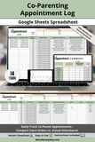 co-parent appointment log with monthly and annual summaries