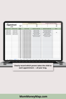 editable child custody schedule tracker spreadsheet